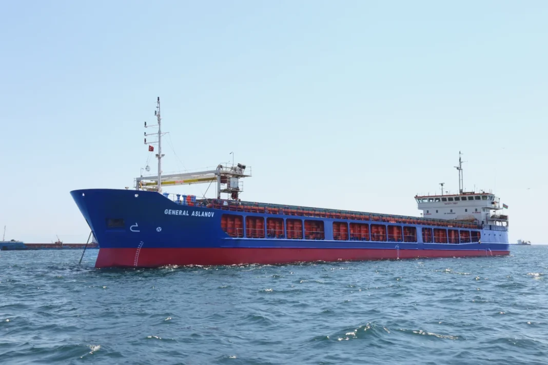 An ASCO dry cargo vessel operated by Azerbaijan Caspian Shipping Company