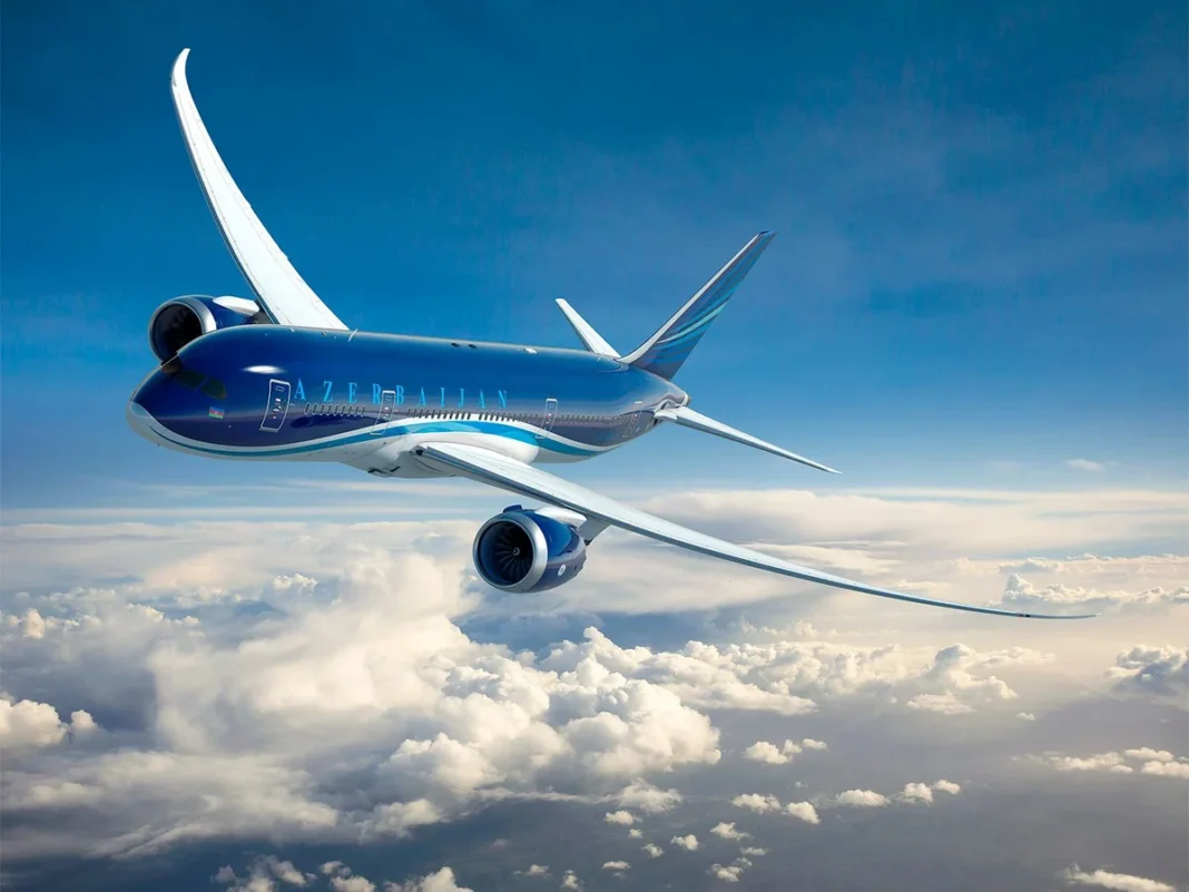 AZAL aircraft parked on an airport apron