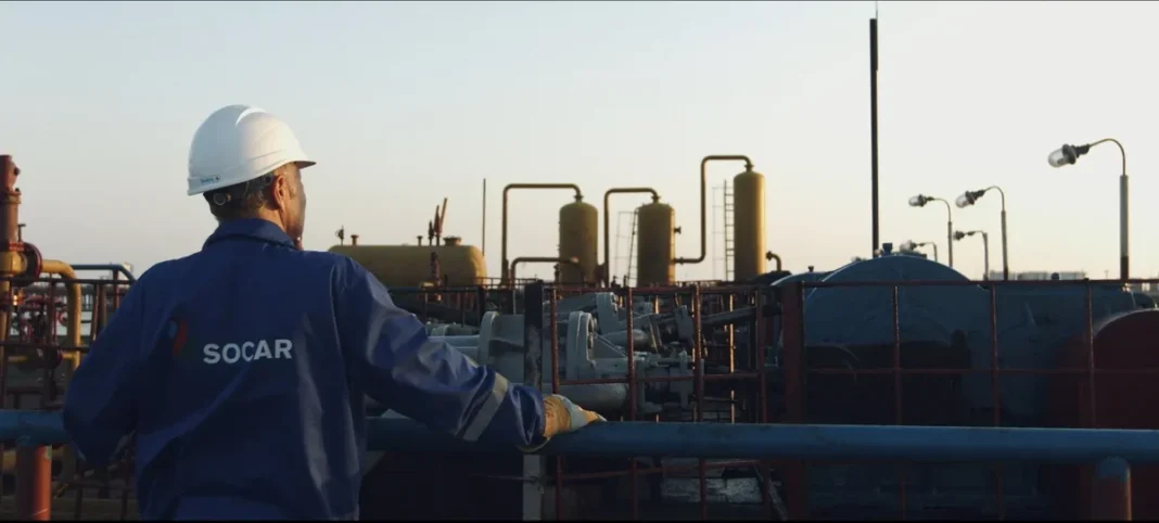Oil platform in Azerbaijan's sector of the Caspian Sea