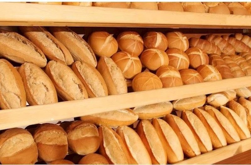 Loaves of bread displayed for sale in Azerbaijan