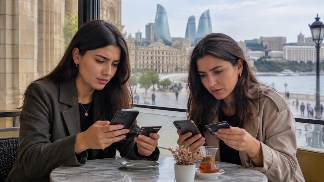 A person making a card-to-card money transfer using a bank card and smartphone