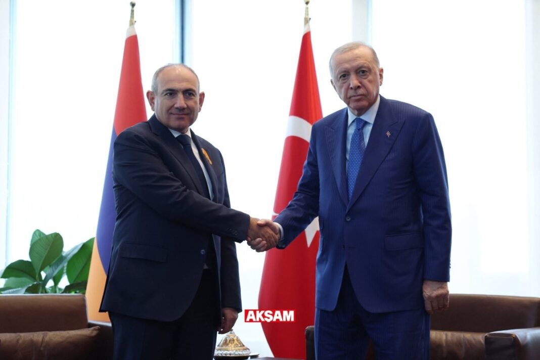 Turkish President Recep Tayyip Erdoğan and Armenian Prime Minister Nikol Pashinyan meet in New York on Sept. 23, 2026