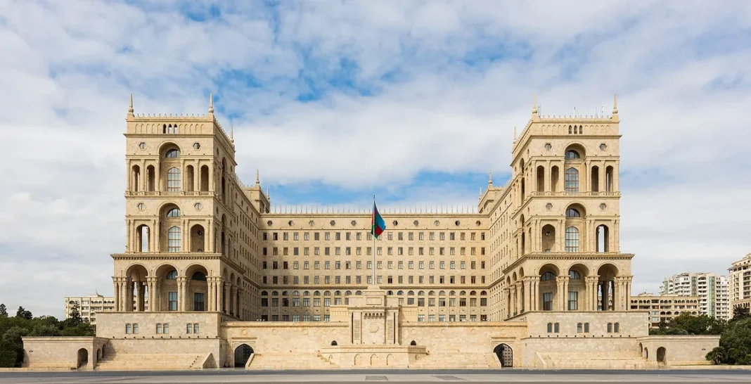 Government House of Azerbaijan on Neftchilar Avenue in Baku