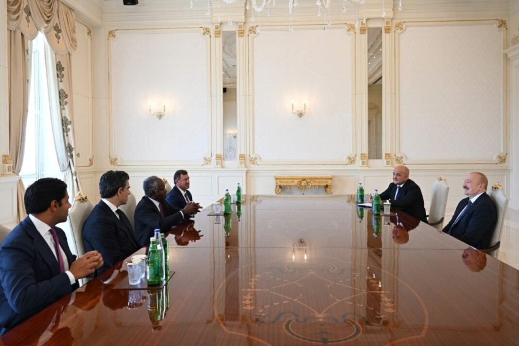 Azerbaijani President Ilham Aliyev meets Global Infrastructure Partners Chairman Adebayo Ogunlesi