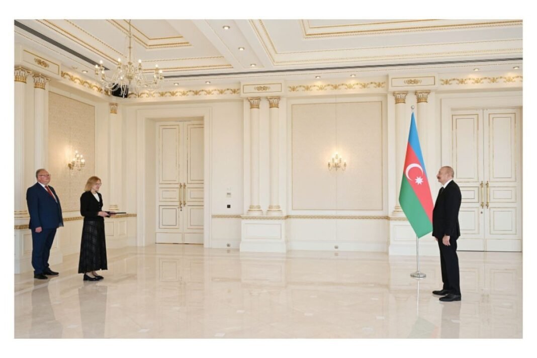 Azerbaijani President Ilham Aliyev receives credentials from Estonian Ambassador Tiina Nirk