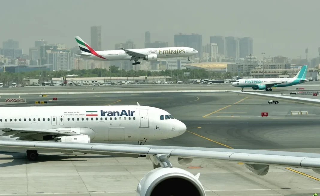 An Iranian passenger plane after Iranian airlines suspended flights to Azerbaijan