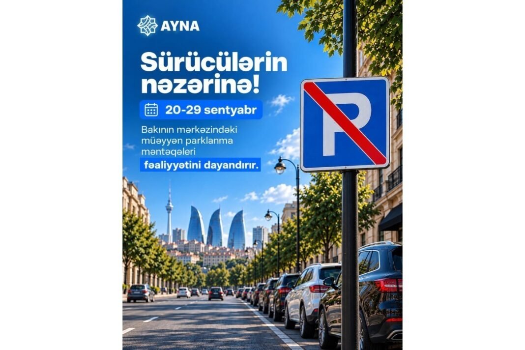 Parking area on a central street in Baku