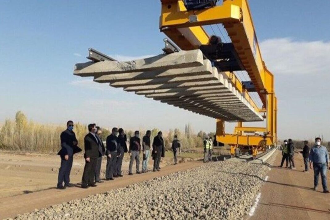 The planned Rasht-Astara railway route in Iran