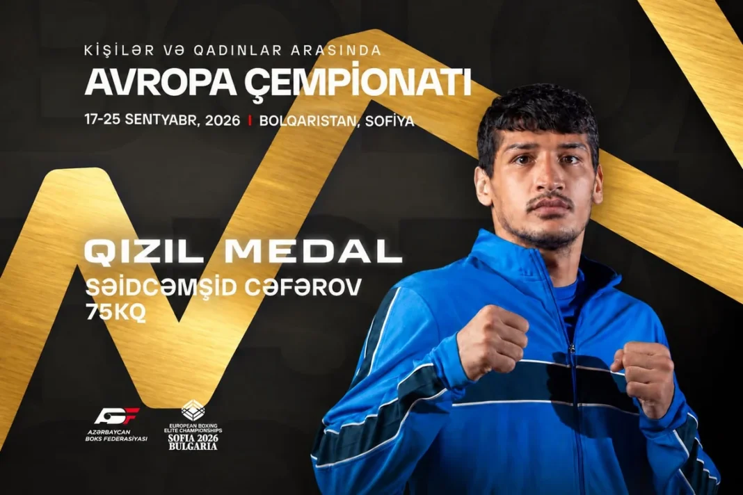 Saidjamshid Jafarov after winning the European boxing title in Sofia