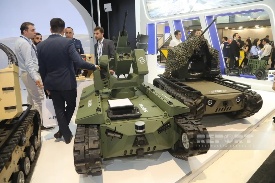 Azerbaijani unmanned ground vehicle displayed at ADEX 2026