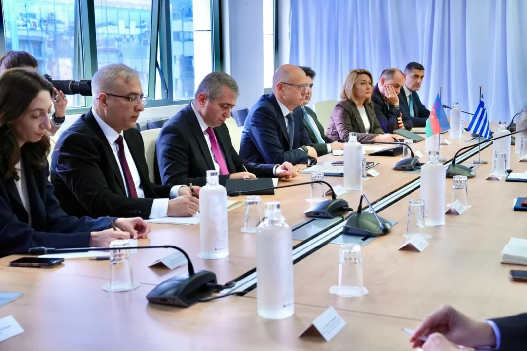 Azerbaijani Energy Minister Parviz Shahbazov meets Greek Environment and Energy Minister Stavros Papastavrou in Athens