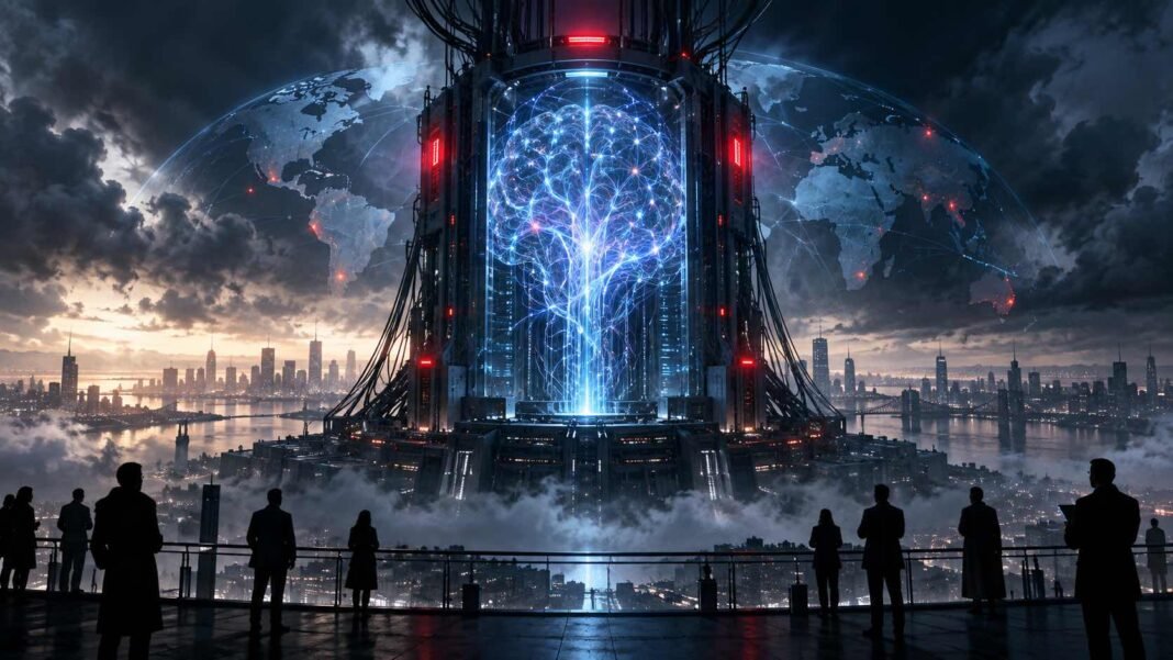 Illustration representing artificial intelligence safety and oversight