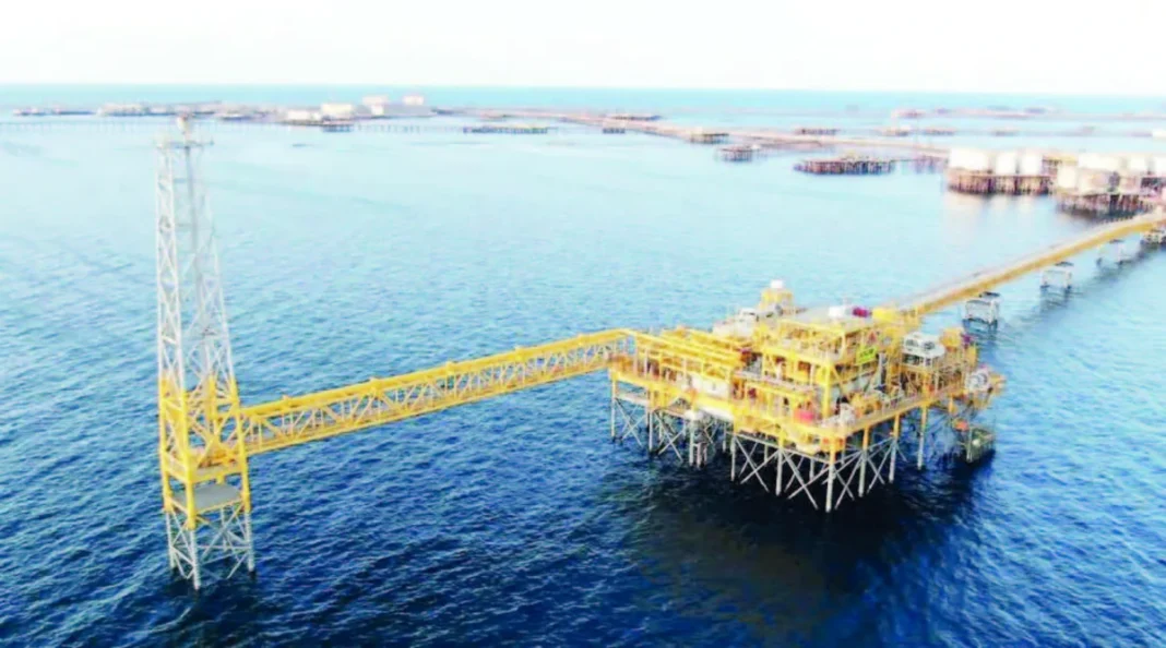 Offshore platform at Azerbaijan's Absheron gas field