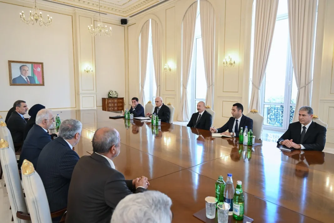 Azerbaijani President Ilham Aliyev meets Iranian Interior Minister Eskandar Momeni in Baku
