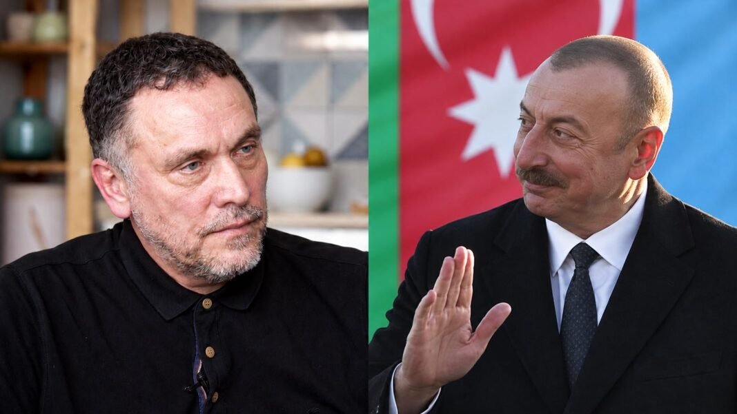 Azerbaijani President Ilham Aliyev and Russian journalist Maxim Shevchenko