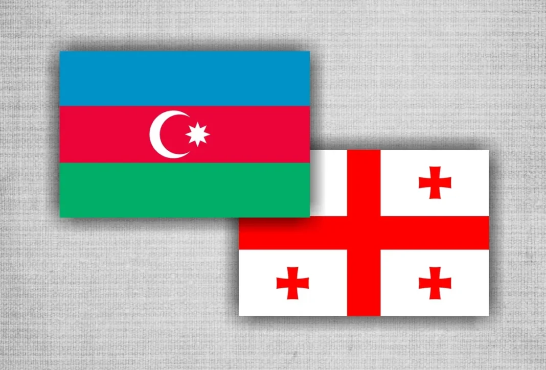 Flags of Azerbaijan and Georgia