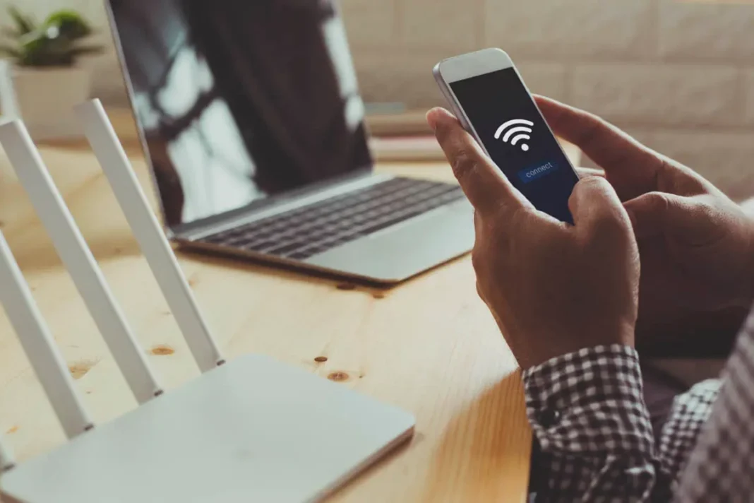 Home internet connection and Wi-Fi router
