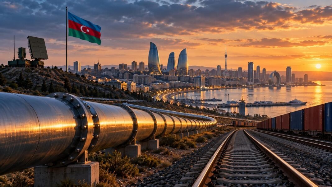 Composite image illustrating Azerbaijan's security, diplomacy and regional strategy
