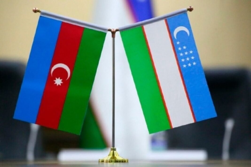 Flags of Azerbaijan and Uzbekistan