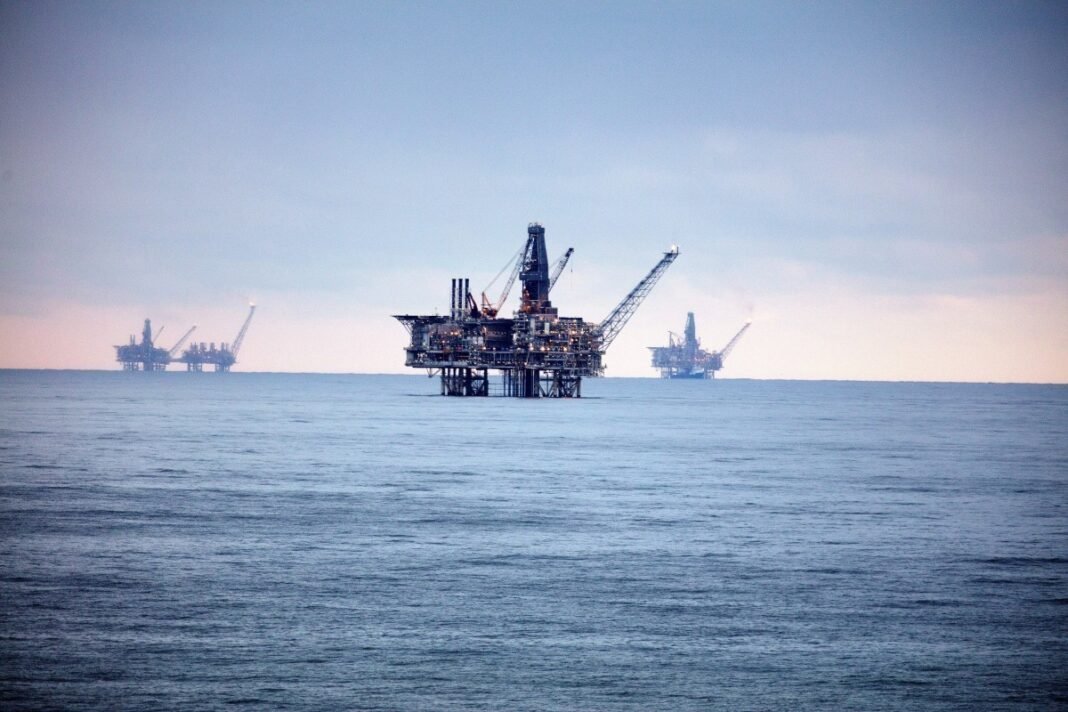 Oil pumpjack at an oil field
