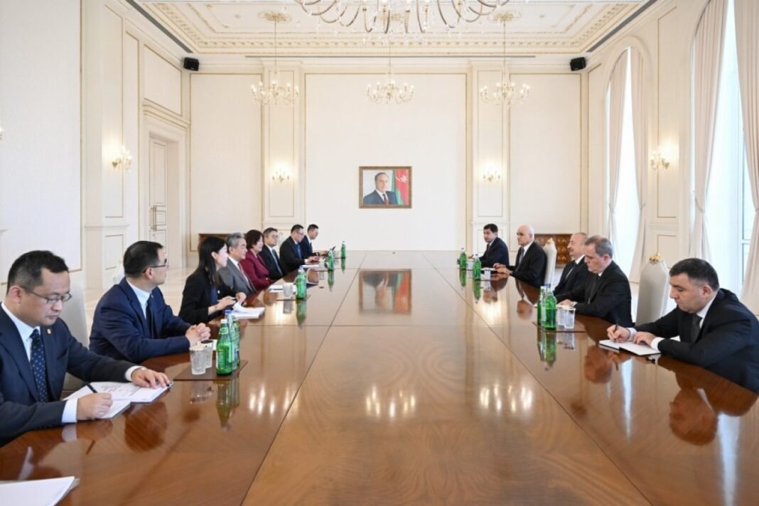 Azerbaijani President Ilham Aliyev meets Chinese Foreign Minister Wang Yi in Baku
