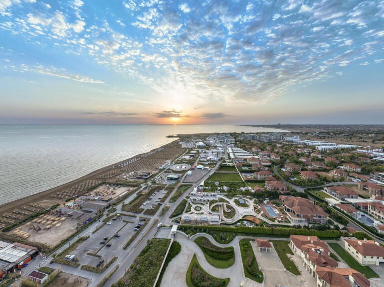 Aerial view of the Sea Breeze resort on the Caspian coast near Baku