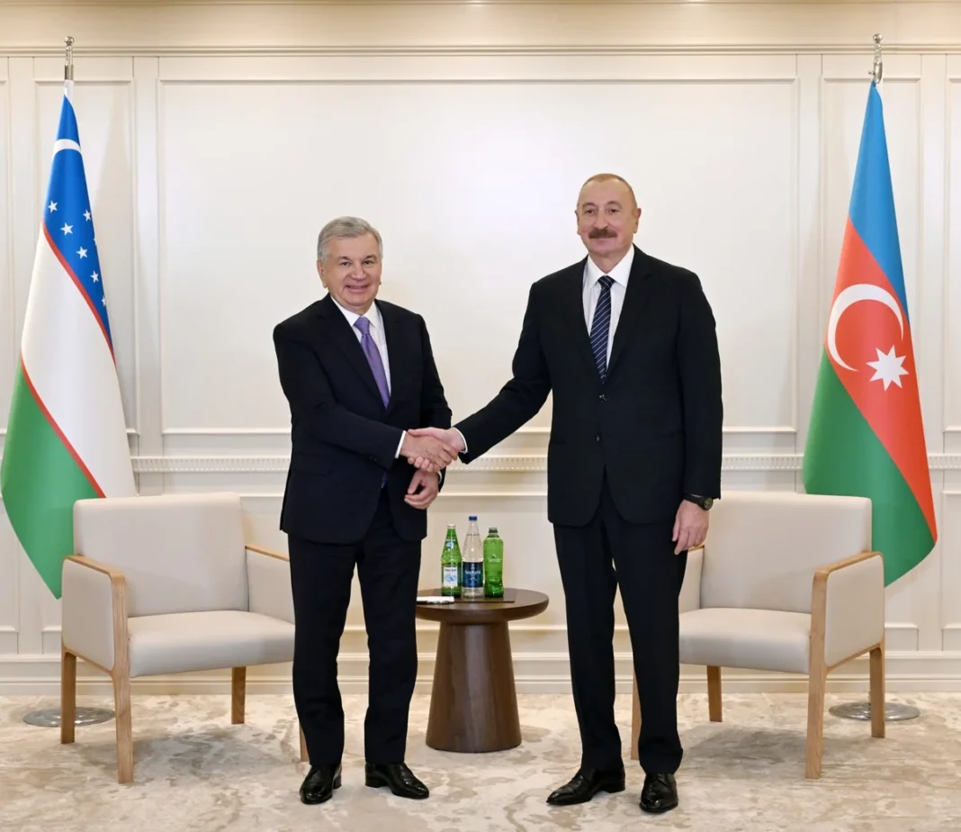 Ilham Aliyev and Shavkat Mirziyoyev meet in Baku
