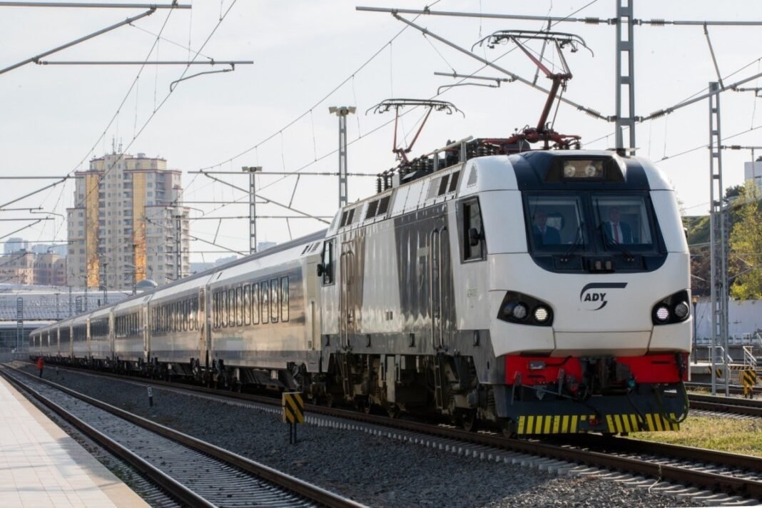 Passenger train on the Baku-Tbilisi route