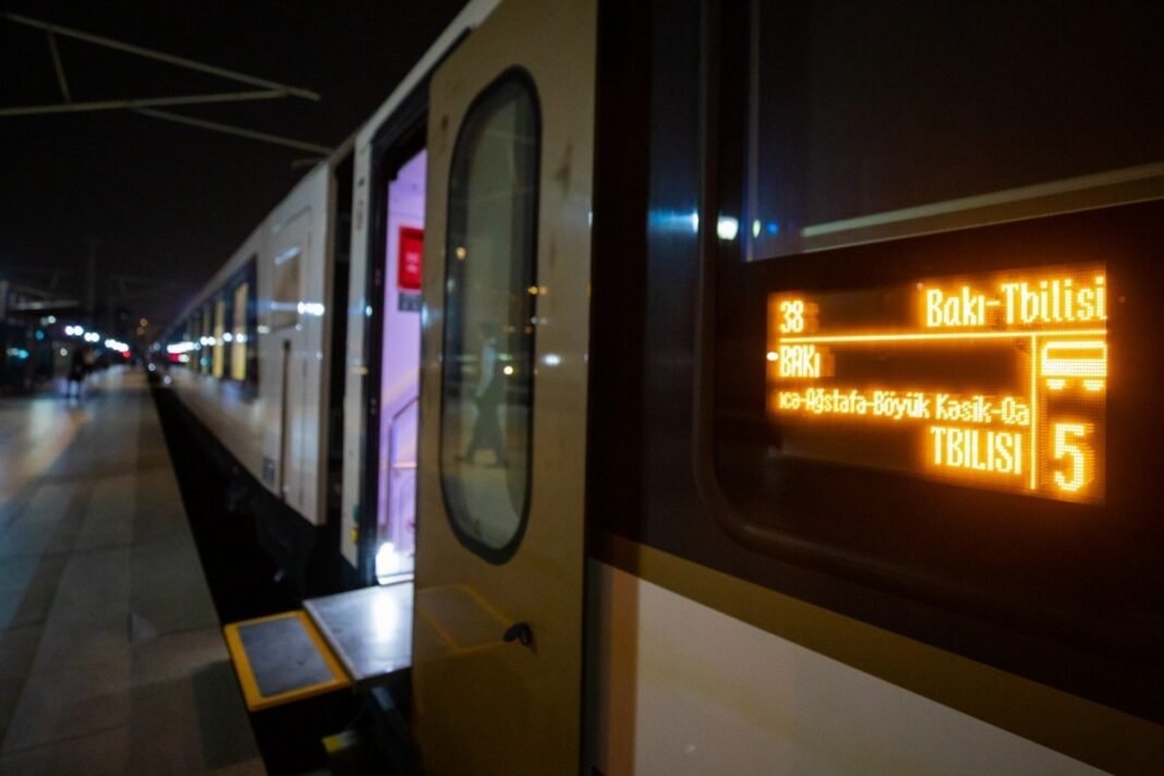 A passenger train operating on the Baku-Tbilisi route
