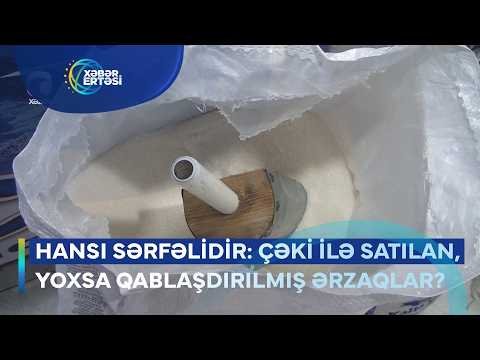 Bulk and packaged food products compared in an Azerbaijani television report
