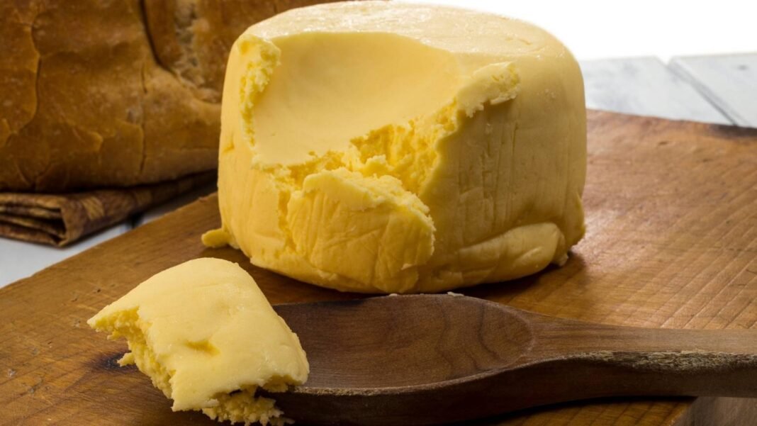Butter displayed for sale as prices are compared in Azerbaijan and Georgia