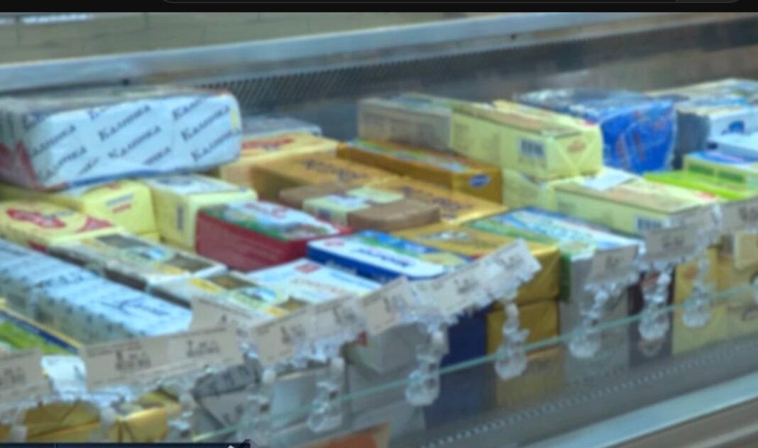 Butter products displayed for sale in Azerbaijan