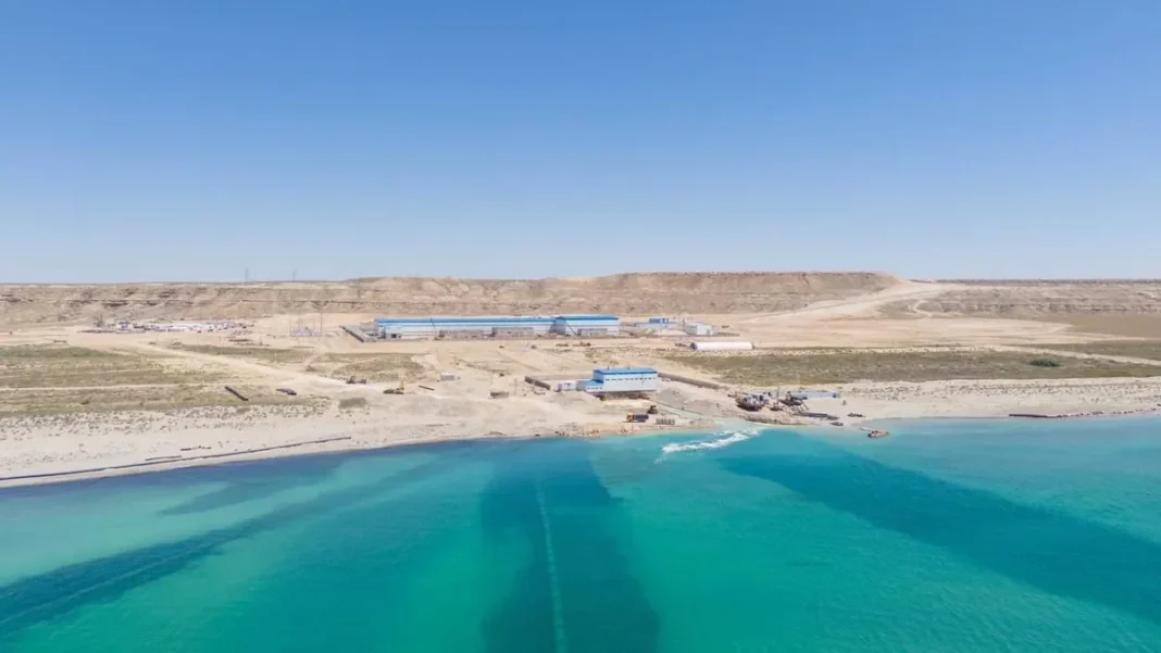 Caspian Sea water near Azerbaijan's coast