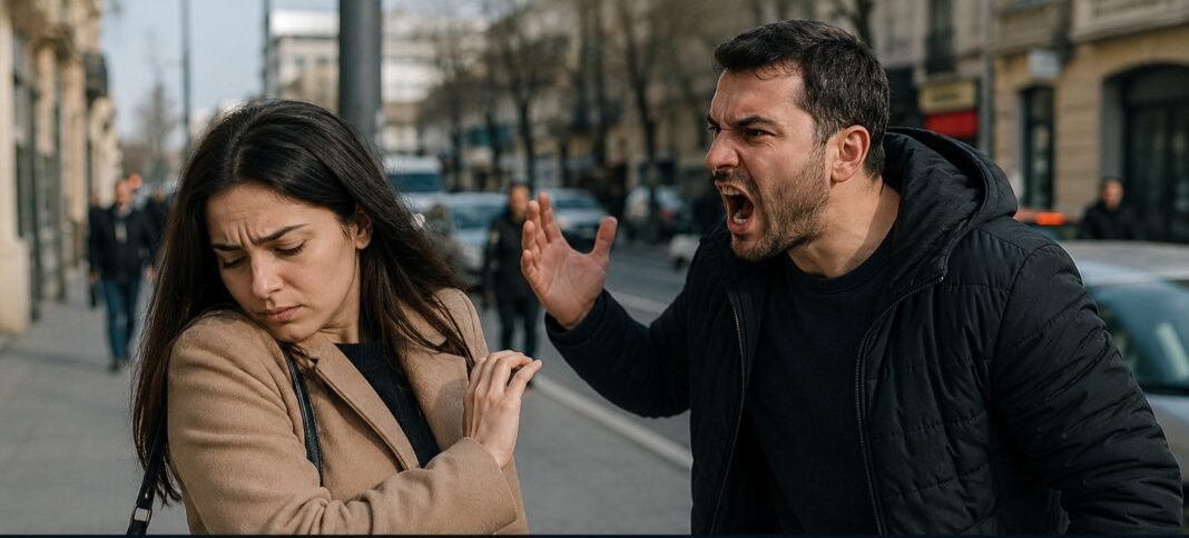 Illustration of a woman facing verbal aggression