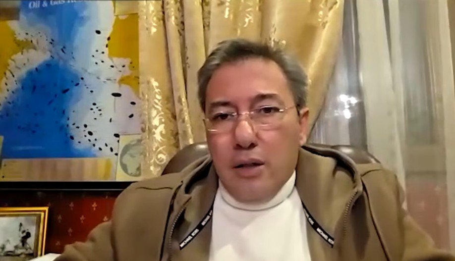 Azerbaijani political analyst Ilgar Velizade during an online interview