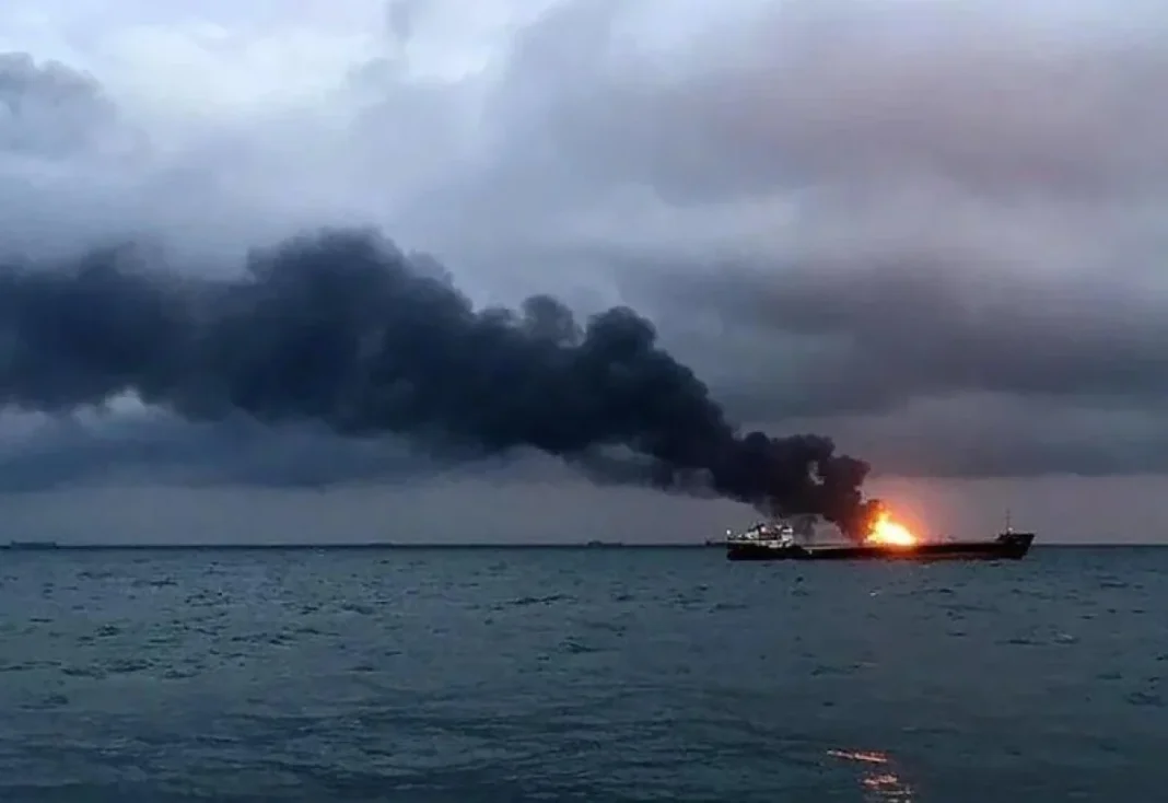 Rescue operation near the sunken cargo ship Khoryv in the Black Sea