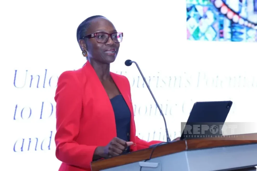World Bank regional director Rolande Pryce discussing Middle Corridor investment