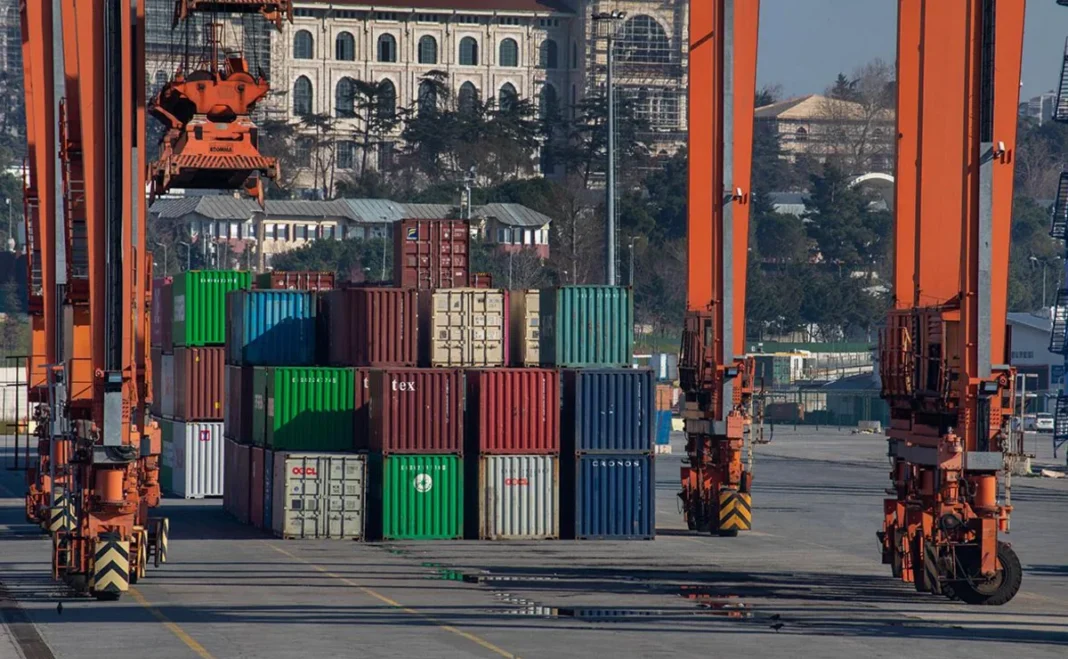 Freight containers representing Nakhchivan's foreign trade.