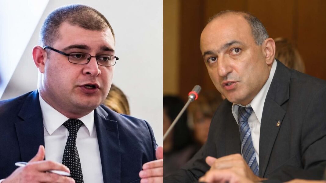 Boris Navasardian and Ahmad Alili during a Press Clubs TV discussion