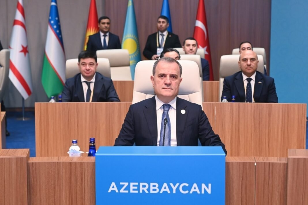 Azerbaijani Foreign Minister Jeyhun Bayramov at the OTS meeting in Ankara