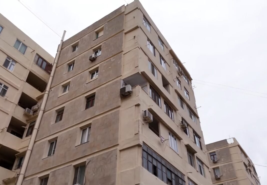Apartment buildings illustrate Azerbaijan’s housing and rental market.