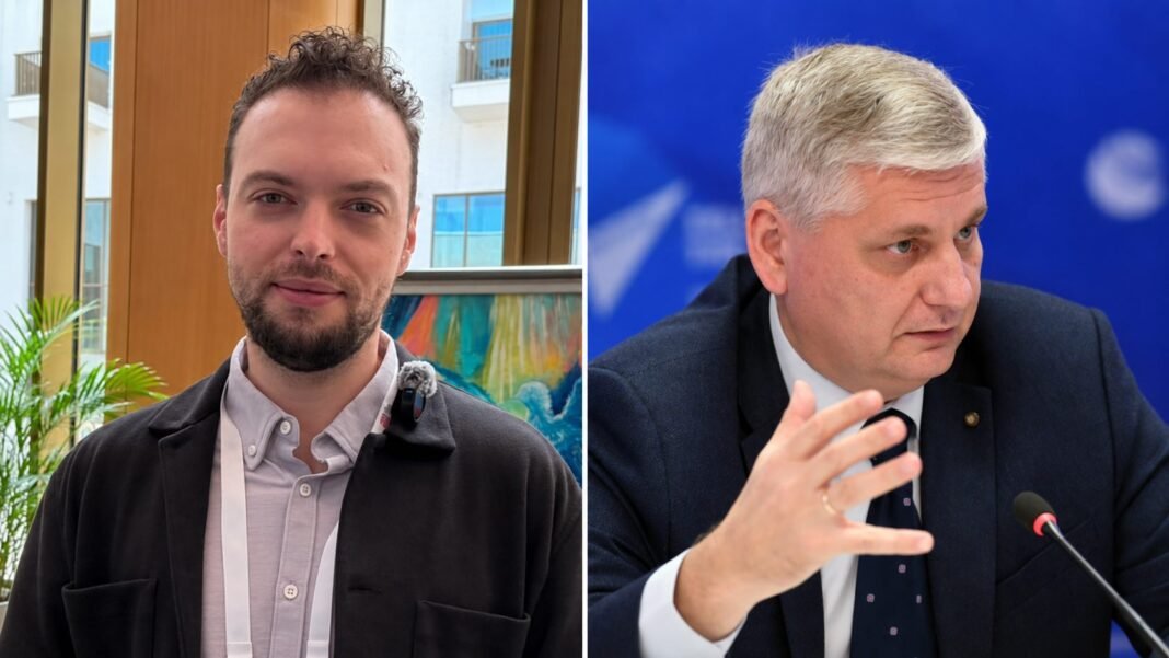 Russian experts Alexey Naumov and Sergey Markedonov during a discussion