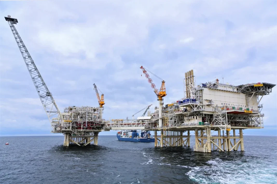 The Shah Deniz Bravo platform in the Caspian Sea. File photo.