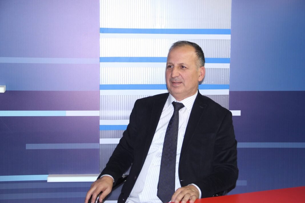 Azerbaijani journalist Shahin Najaf during a television interview