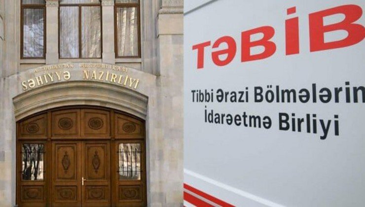 Azerbaijan Health Ministry entrance beside a TABIB sign